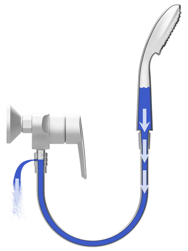 Duschkopf Entleerfunktion ecoturbino Wasser Spar System
